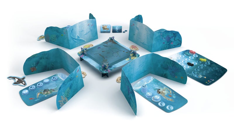 Sit Down! Dive Board Game - Unique Transparent Ocean Cards, Push Your Luck, Catch a Ride on a Sea Turtle or Dolphin - First to 23 Points Wins, 1-4 players, 20-30 mins, Ages 8+ - Image 2